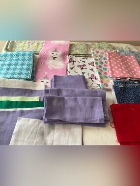 Quilting Sewing Fabric Fleece/Flannel Grab Bag Strips Squares Multicolor 1.6P